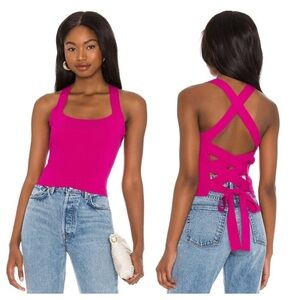NBD Tia Tie Back Top in Fuchsia, Size: XS